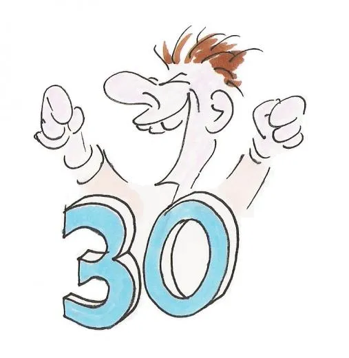 Открытка Открытки на 30 лет - Мужчина с поднятыми руками | Красивая открытка #82