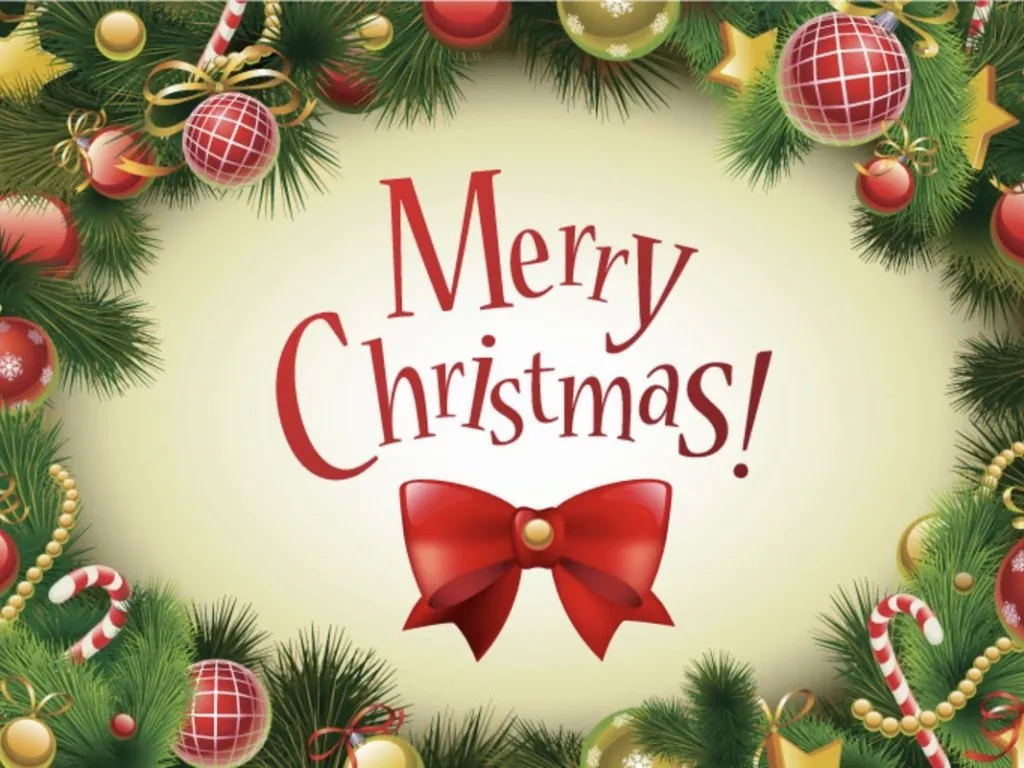 Открытка Merry Christmas - С Рождеством! Открытка с елочными украшениями | Красивая открытка #10