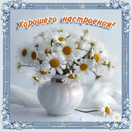 Открытка хорошего настроения - Открытка с ромашками в вазе | Красивая открытка #11