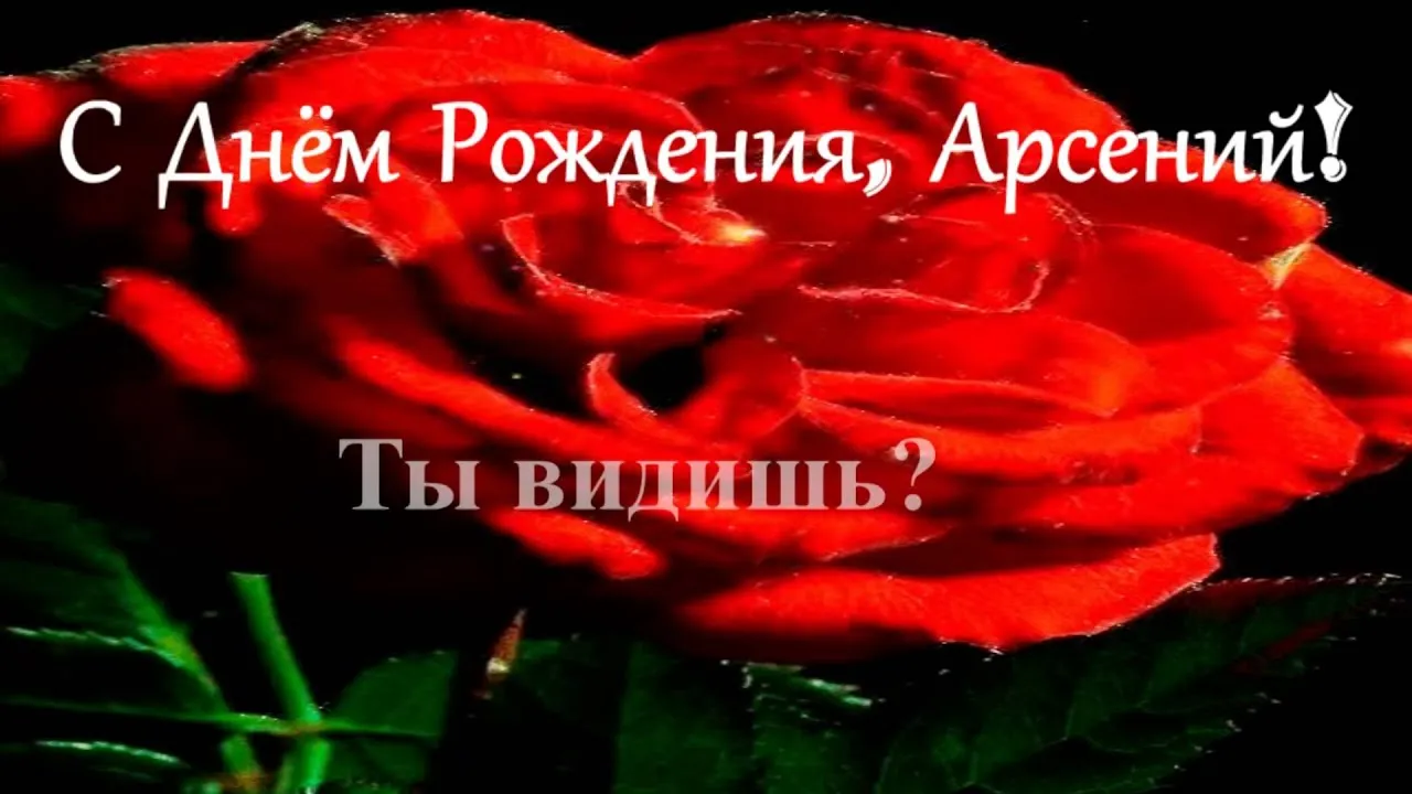 Открытка открытки с именем Арсений - Красная роза: открытка с днем рождения | Красивая открытка #69