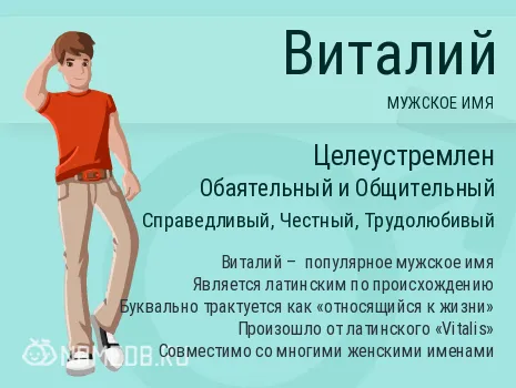 Открытка открытки с именем Виталий - Виталий: мужское имя  значение и происхождение | Красивая открытка #56