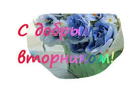 Открытка Открытки на вторник - Открытка с голубыми и белыми цветами | Красивая открытка #99