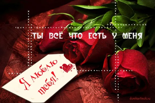 Открытка Я люблю тебя - Открытка с красными розами и надписью "Я люблю тебя" | Красивая открытка #16