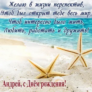 Открытка открытки с именем Андрей - Открытка с морской тематикой: ракушки и звезды. | Красивая открытка #188