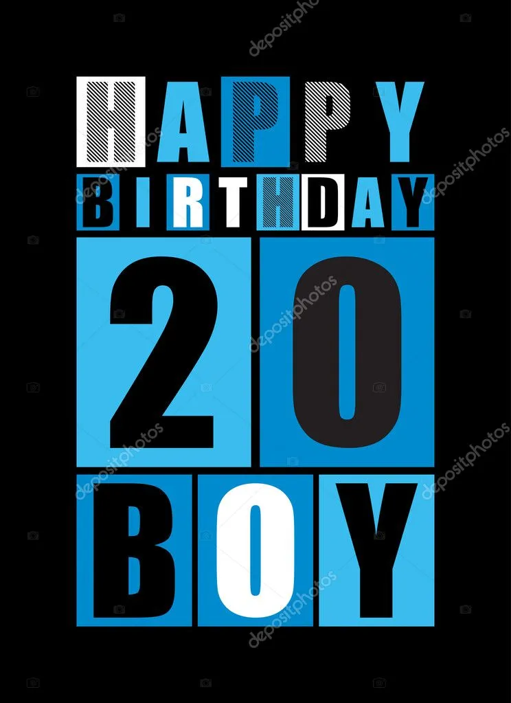 Открытка Открытки на 20 лет - Открытка с надписью "Happy Birthday Boy" | Красивая открытка #158