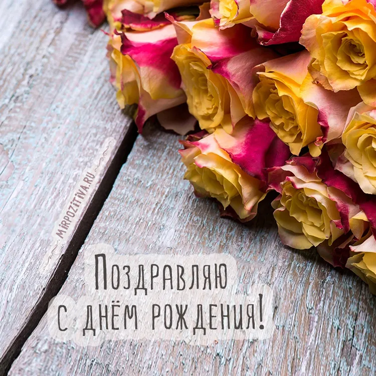 Открытка С днем рождения для мужчин - Открытка с розами: поздравления с Днём рождения | Красивая открытка #41