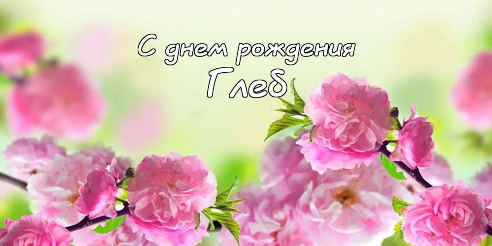 Открытка открытки с именем Глеб - Открытка: Цветущая вишня | Красивая открытка #109
