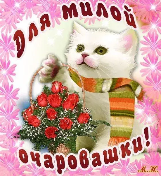 Открытка Для тебя - Котенок с цветами: милая открытка с котенком | Красивая открытка #60