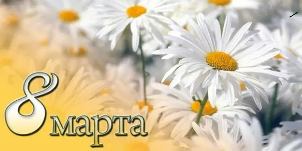 Открытка 8 марта - Открытка с ромашками  С 8 марта! | Красивая открытка #349