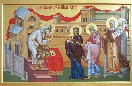 Открытка Открытки на Сретение Господне  - Встреча Господня: икона Богородицы с младенцем | Красивая открытка #59