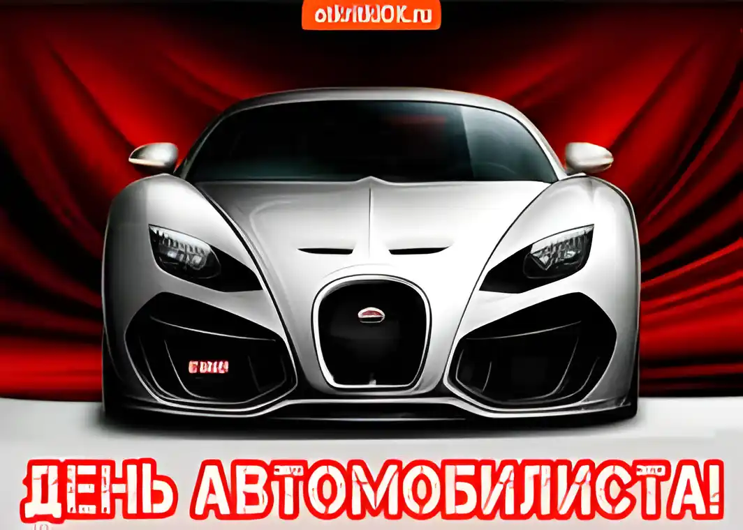 Открытка Открытки с днем автомобилиста - Открытка с авто: Белый спорткар для автолюбителя | Красивая открытка #50
