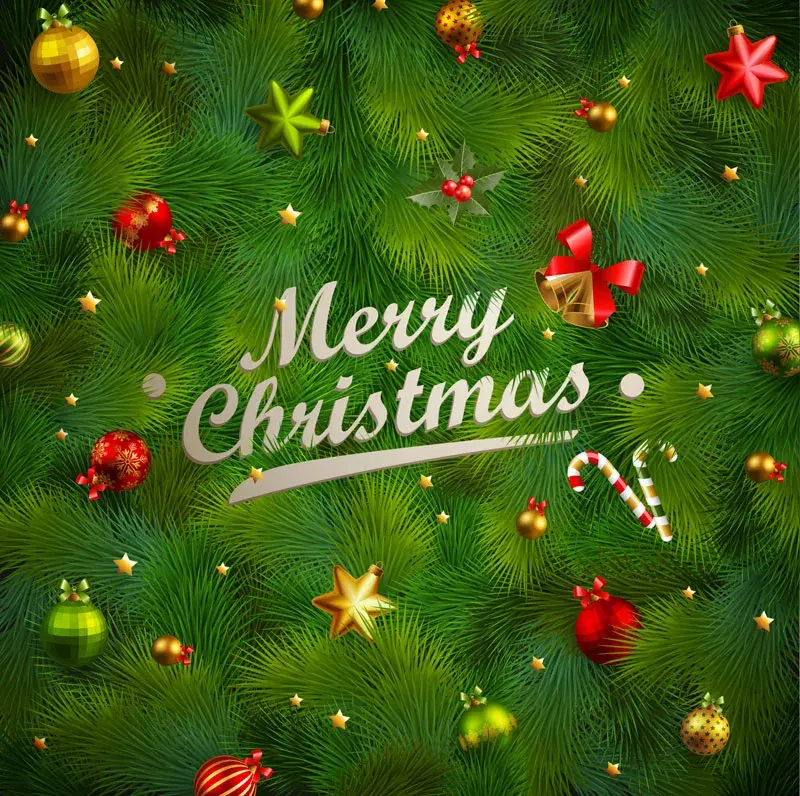Открытка Merry Christmas - Мerry Christmas: праздничная открытка с еловыми ветками | Красивая открытка #43