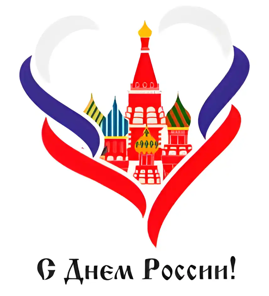 Открытка С днем России - С Днём России: Красивая открытка с Кремлём | Красивая открытка #5