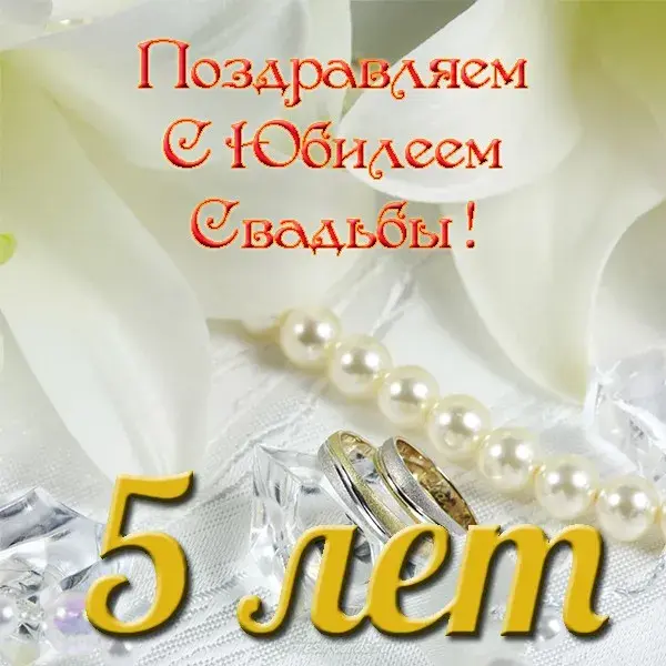 Открытка Открытки на Деревянную свадьбу 5 лет - Обручальные кольца на подушечке: открытка с днем свадьбы | Красивая открытка #46