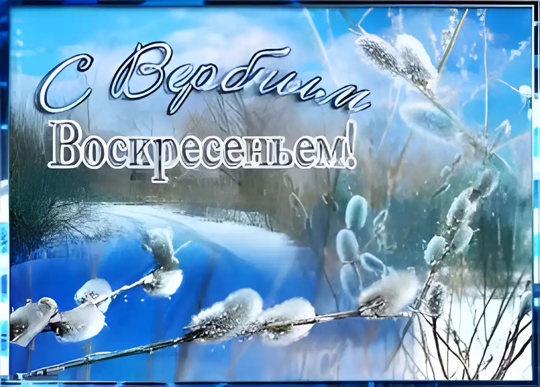 Открытка открытки с вербным воскресеньем  - Верба: зимняя открытка с ивовыми ветками | Красивая открытка #135