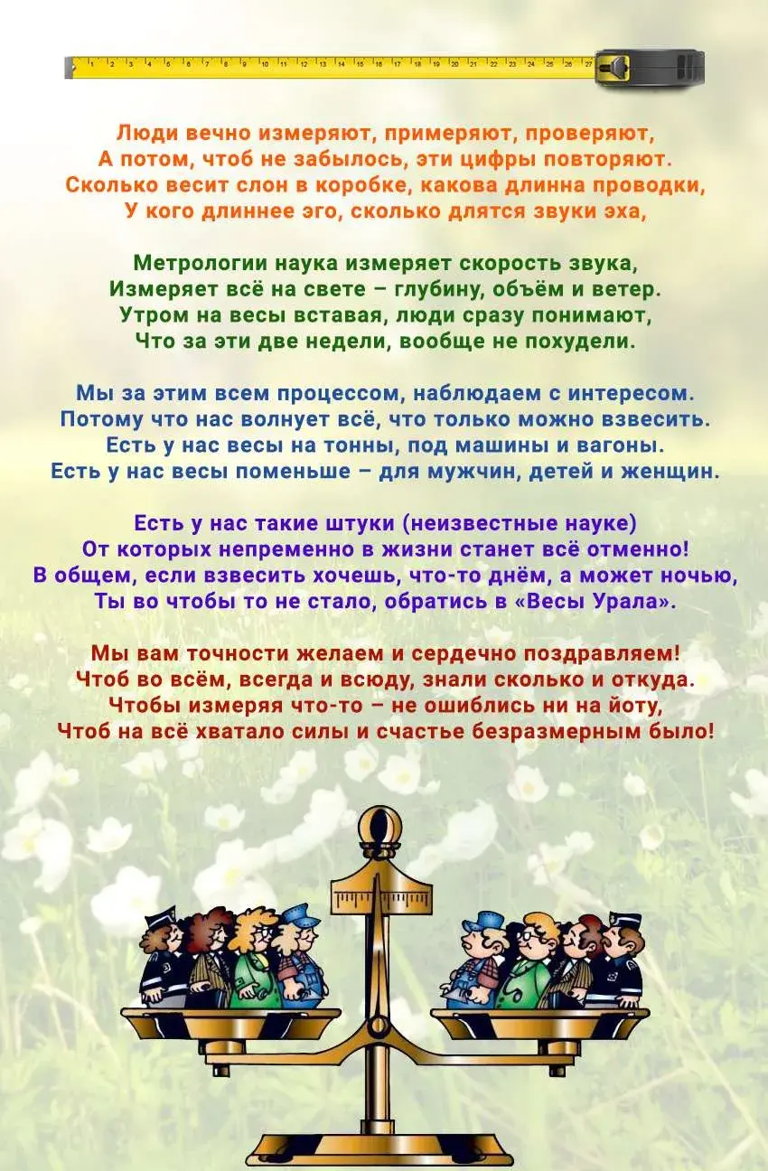 Открытка Международный день метролога - Весы, измерительная лента, чаша, детали, ретро. | Красивая открытка #11