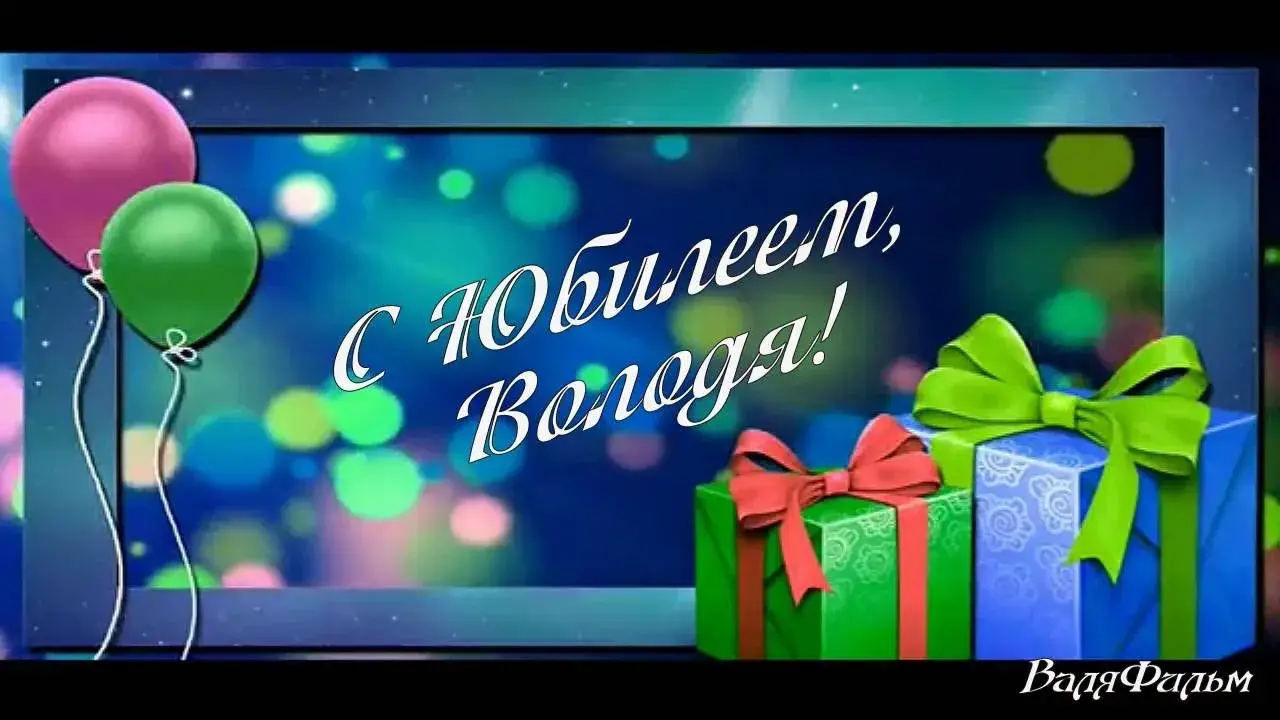Открытка открытки с именем Владимир - Открытка с шарами и подарками | Красивая открытка #39