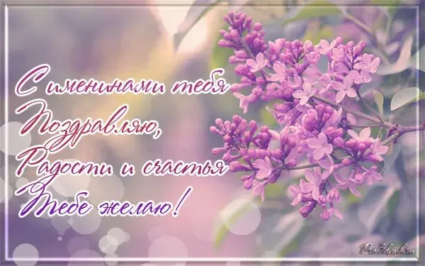 Открытка С сиренью - Открытка: «С любовью. Поздравляю! Радости и счастья!» | Красивая открытка #63