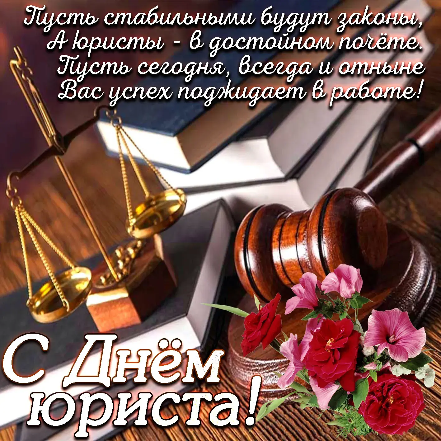 Открытка День юриста - С Днем юриста: Красивая открытка с весами правосудия | Красивая открытка #2