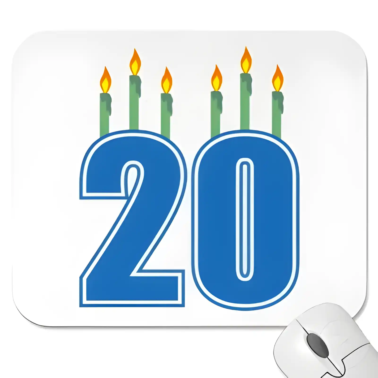 Открытка Открытки на 20 лет - Открытка с цифрой 20 и свечами | Красивая открытка #100
