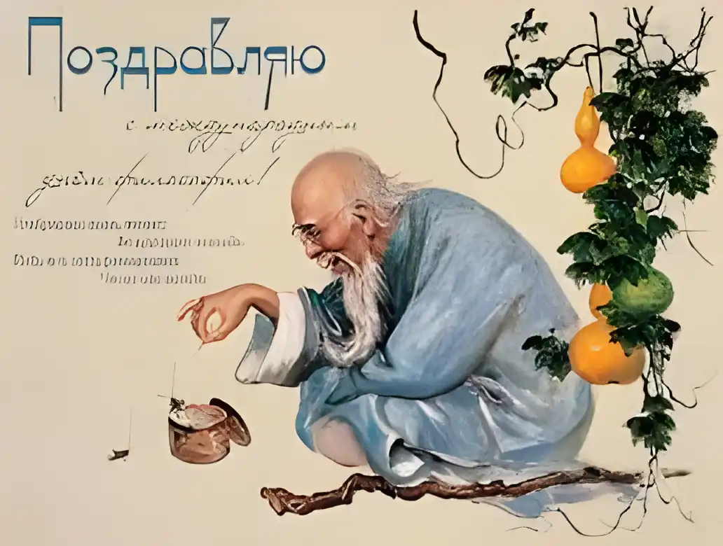 Открытка Всемирный день философии - Старик на дереве, открытка: природа, мудрость, подарок | Красивая открытка #12