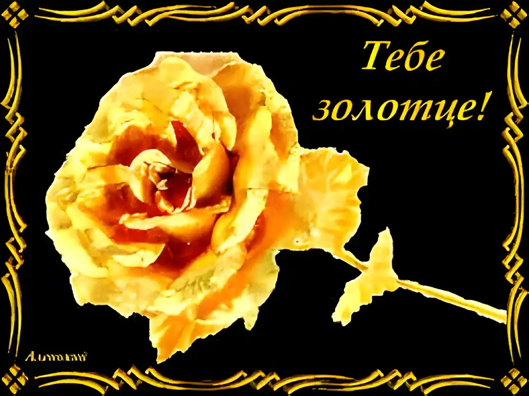 Открытка Открытки для тебя - Золотая роза: открытка с цветами | Красивая открытка #96