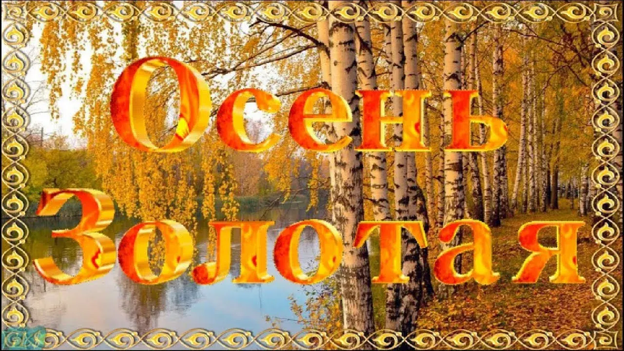 Открытка Открытки Золотая Осень  - Золотая осень: открытка с березами и рекой | Красивая открытка #9