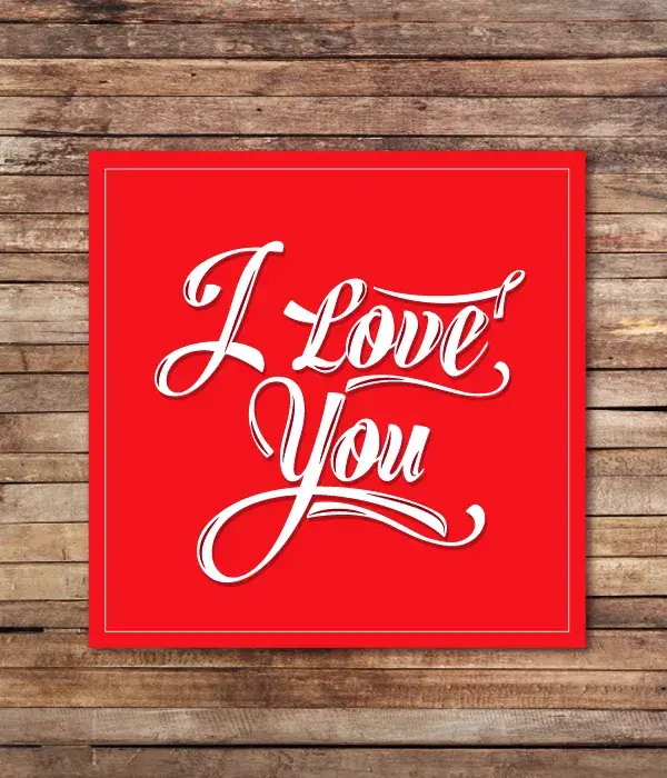 Открытка I love you - Открытка "Я люблю тебя" в белом шрифте на красном фоне | Красивая открытка #27