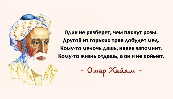 Открытка Высказывания, мысли - Открытка с Омаром Хайямом: мудрые изречения | Красивая открытка #30