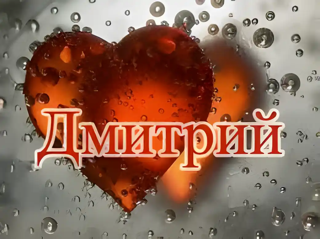 Открытка открытки с именем Дмитрий  - Открытка с сердцем на фоне дождя | Красивая открытка #210