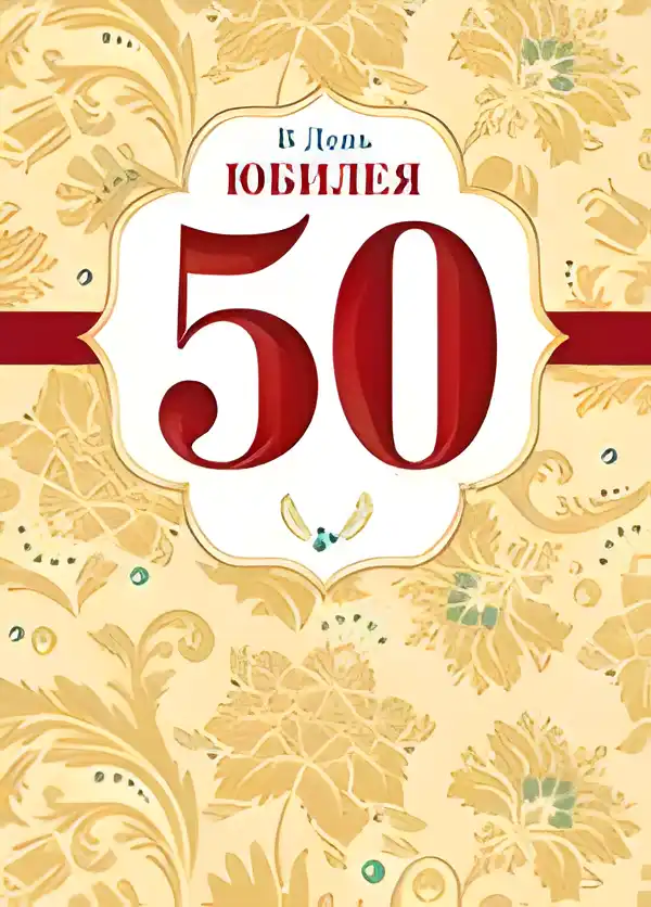 Открытка Открытки на 50 лет - Открытка с юбилеем: 50 лет - Красивый дизайн | Красивая открытка #68