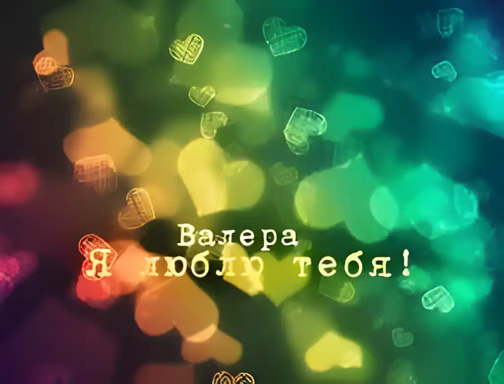 Открытка Открытки с именем Валерий - Яркая открытка с сердечками | Красивая открытка #161