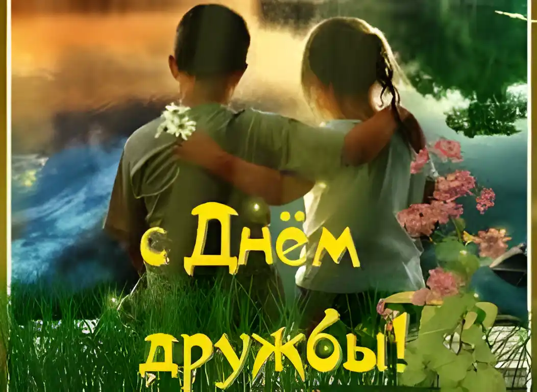 Открытка Открытки с днем друзей - Открытка с друзьями на природе | Красивая открытка #60