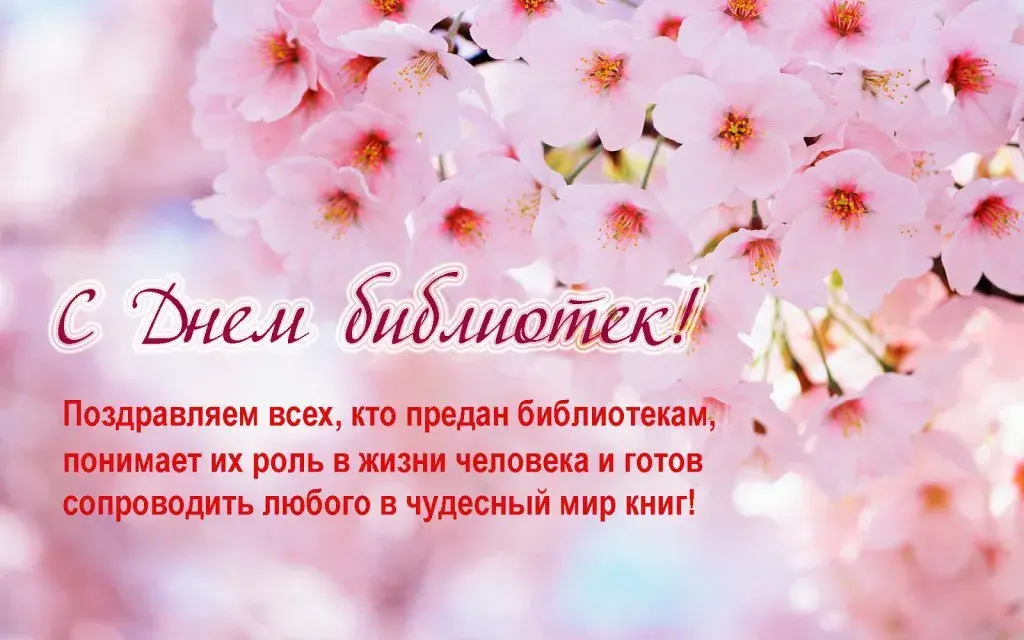 Открытка День библиотекаря - С Днём Библиотек! Открытка с цветами | Красивая открытка #19
