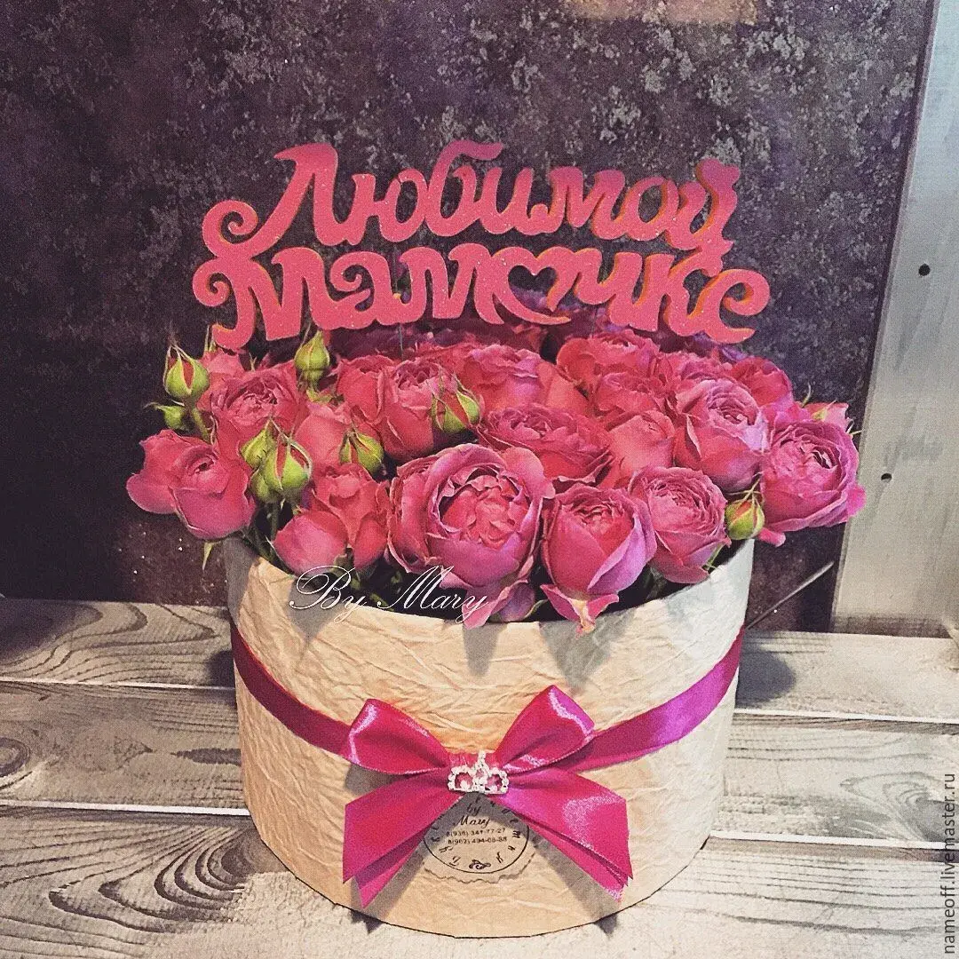 Открытка С днём рождения мама! - Открытка "Любимая мамочка" в подарочной коробке с розами | Красивая открытка #104