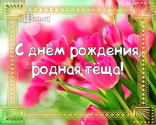 Открытка С днем рождения теща - Открытка с тюльпанами. С днем рождения! | Красивая открытка #43