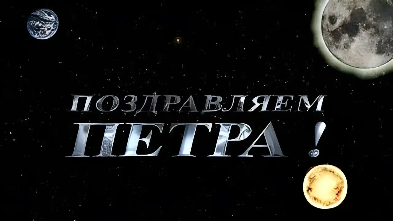 Открытка Открытки с именем Петр - Поздравительная открытка "Петрá" с планетами | Красивая открытка #240