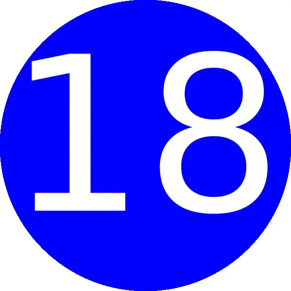 Открытка Открытки на 18 лет - Синяя открытка с цифрой 8 | Красивая открытка #77