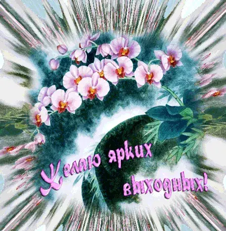 Открытка Хороших выходных - Открытка с фиолетовыми орхидеями | Красивая открытка #30