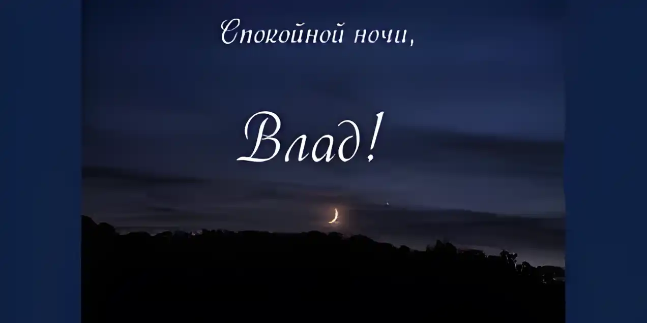 Открытка открытки с именем Владислав  - Ночная открытка: луна над деревьями - Сделать заказ | Красивая открытка #173