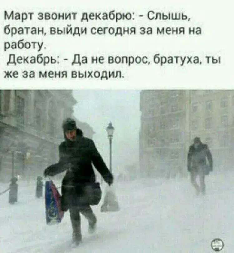 Открытка о погоде - Снежная прогулка: зимняя открытка с пешеходами | Красивая открытка #27