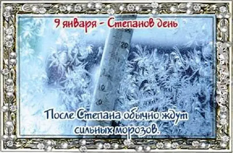 Открытка Степанов день - Снежинки и мороз: поздравление с 9 января | Красивая открытка #8