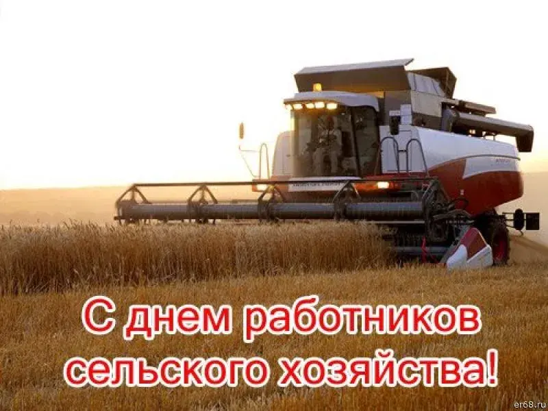 Открытка День работников сельского хозяйства - С Днём работника сельского хозяйства! Открытка с комбайном | Красивая открытка #21