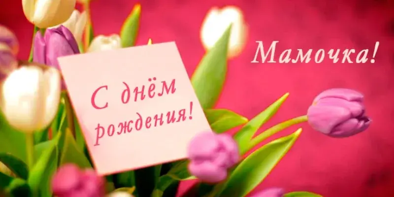 Открытка С Днем Рождения мамочке! - Открытка «С днем рождения» с тюльпанами | Красивая открытка #55