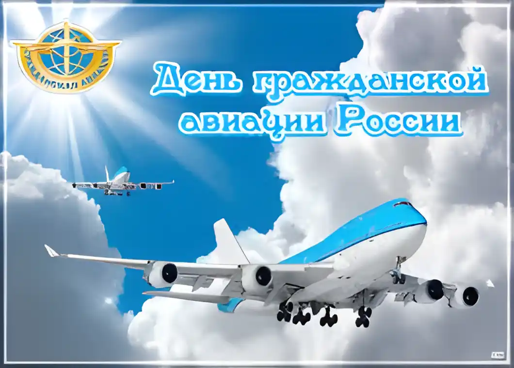 Открытка Международный день гражданской авиации - Самолет на фоне облаков: открытка с путешествием | Красивая открытка #14
