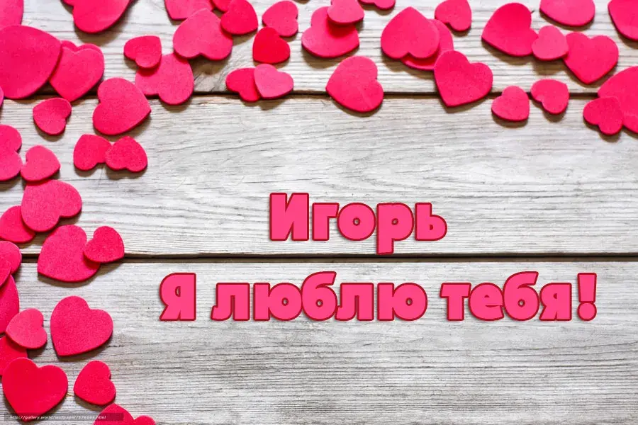 Открытка открытки с именем Игорь - Открытка "Я люблю тебя" из сердечек на дереве | Красивая открытка #58