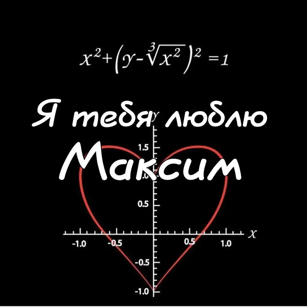 Открытка Открытки с именем Максим  - Открытка с формулой любви и красным сердцем | Красивая открытка #269