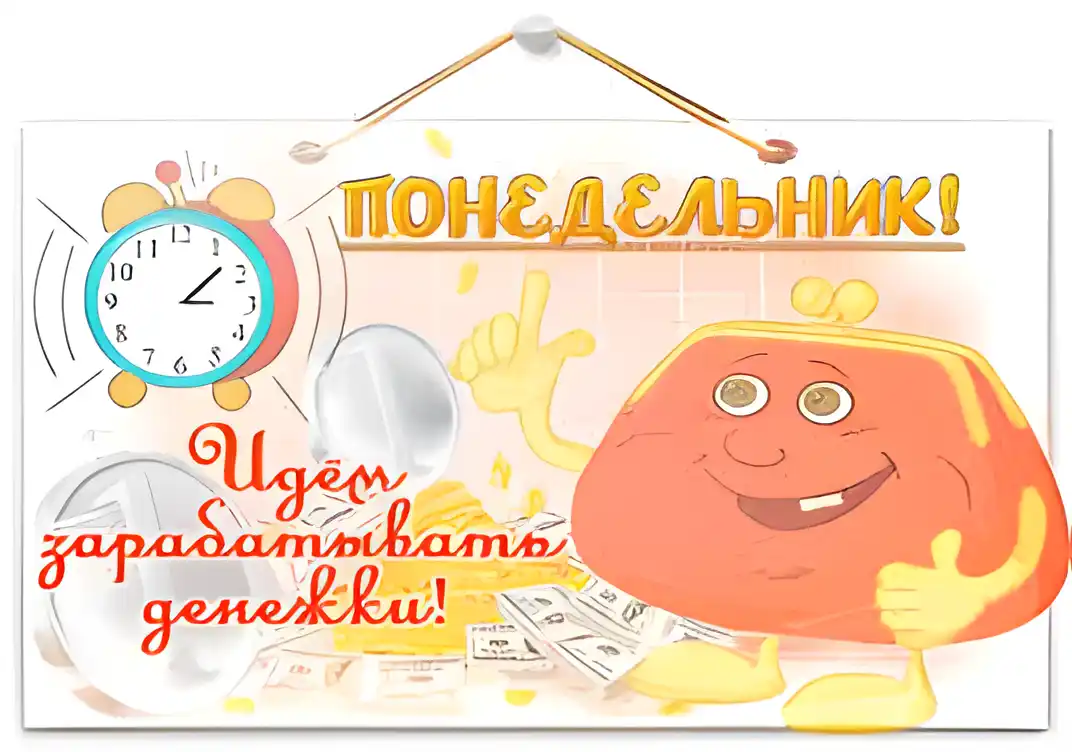 Открытка Открытки на понедельник - Поздравление с Днем Победы: Открытка с деньгами и часами | Красивая открытка #214