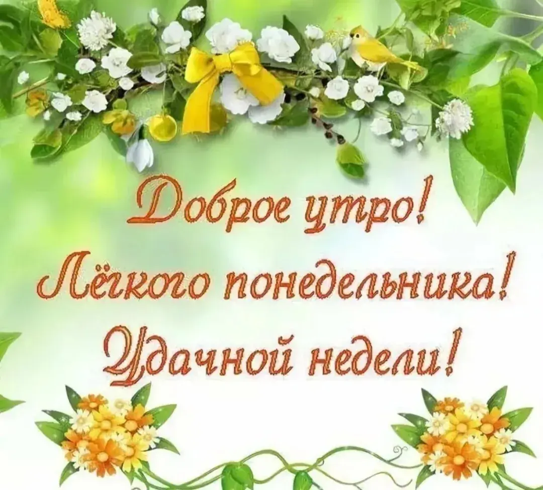 Открытка Доброе утро понедельник - Доброе утро! Легко! | Красивая открытка #21
