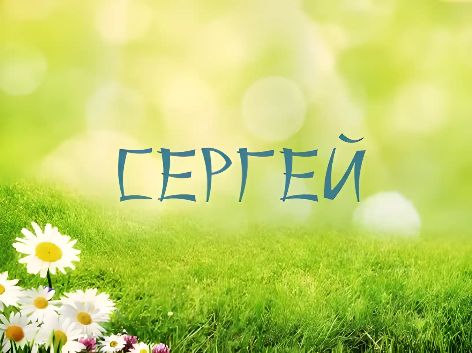 Открытка Открытки с именем Сергей - Открытка с именем Сергей и полевыми цветами | Красивая открытка #226